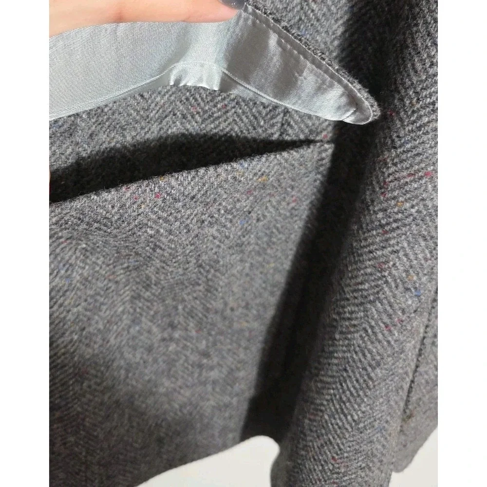 Vintage Imperial Haggar Wool Blazer 44R Gray Herringbone USA $115